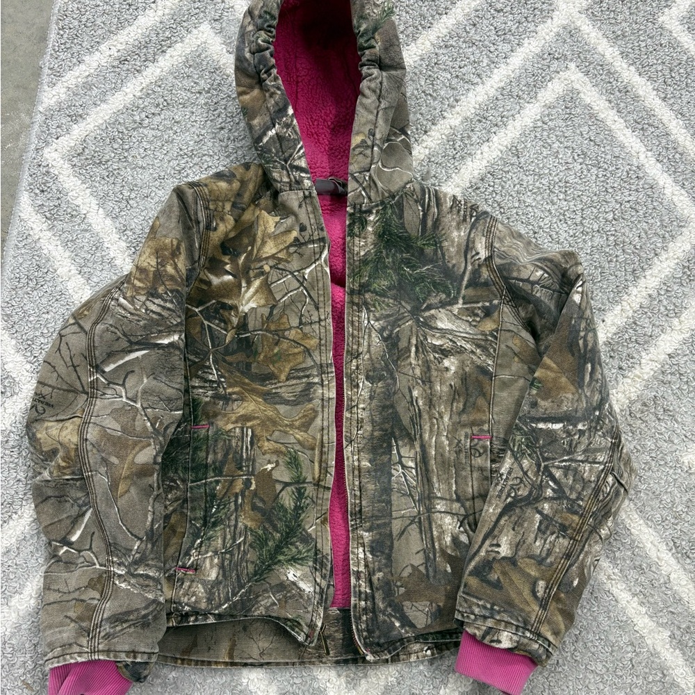 Carhartt Camouflage  Jacket with Pink Lining